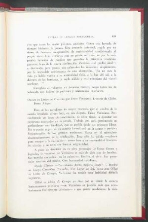 Olhai os lirios do campo, por Erico Verissimo