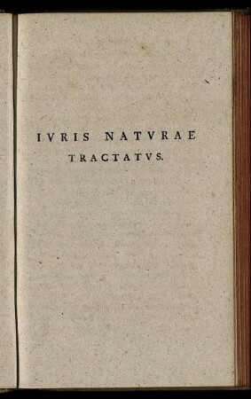Iuris Naturae Tractatus.