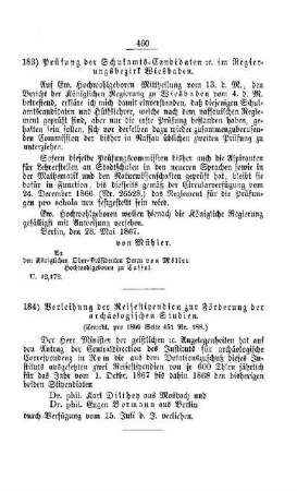 Verleihung der Reisestipendien zur Förderung der archäologischen Studien : [III. Gymnasien und Real-Schulen]