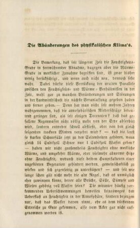 Die Abänderungen des physikalischen Klima's.