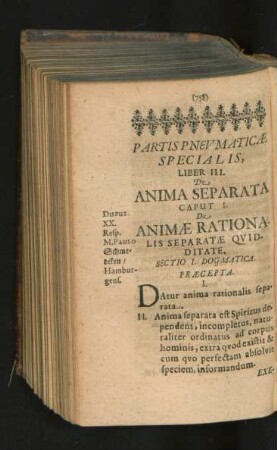 Caput I. De Animae Rationalis Separatae Quidditate.