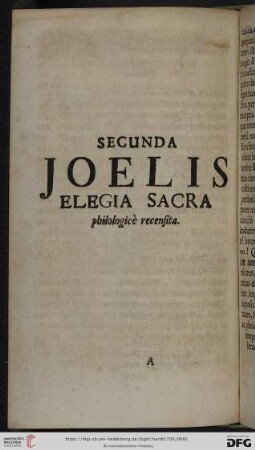 Secunda Joelis elegia sacra
