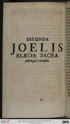 Secunda Joelis elegia sacra