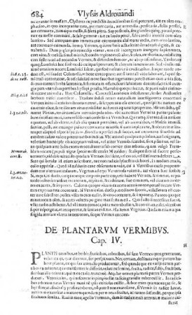 De Plantarum Vermibus. Cap. IV.