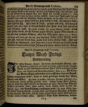Am XII. Sonntage nach Trinitatis. - Am XIII. Sonntage nach Trinitatis.