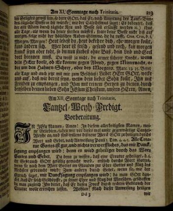 Am XII. Sonntage nach Trinitatis. - Am XIII. Sonntage nach Trinitatis.