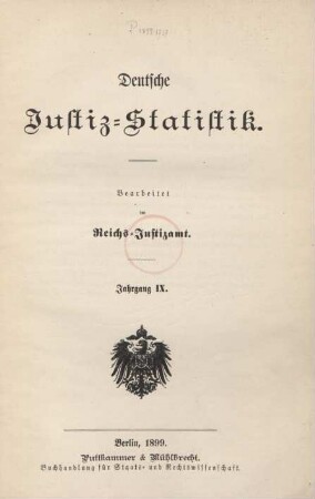 9.1899: Deutsche Justiz-Statistik