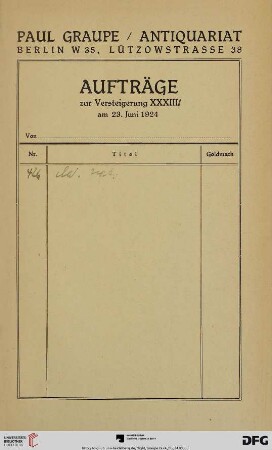 Auftrags-Liste
