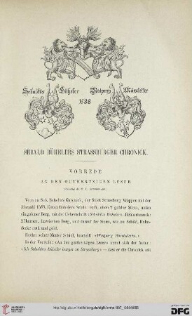 2.Ser. 13.1887/88: Sebald Bühlers Strassburger Chronick