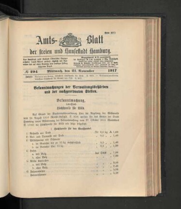 No. 294, 21. November 1917