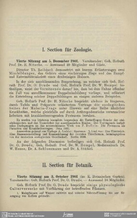 II. Section für Botanik