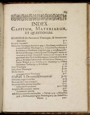 Index Capitum, Materiarum, Et Quæstionum.