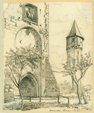 Ladenburg Martinstor mit Hexenturm im Hintergrund