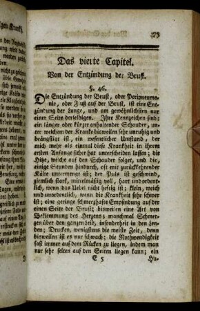 Das vierte Capitel. Von der Entzündung der Brust.