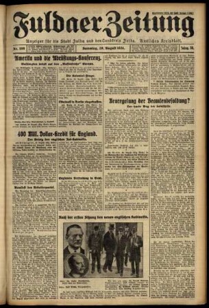 Ausgabe vom Samstag, den 29. August 1931.