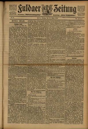 Erste Ausgabe vom Freitag, den 30. März 1906.