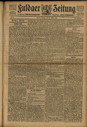 Erste Ausgabe vom Freitag, den 30. März 1906.