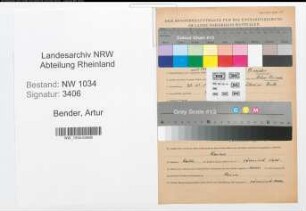 Entnazifizierung Artur Bender , geb. 30.11.1910 (Hauptfeldwebel)