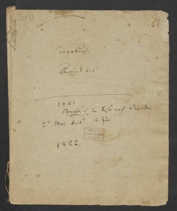 Reisetagebuch : Reise nach Dresden 1822