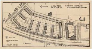 Gesamtbebauungsplan Ankara Teilbebauungsplan innere Stadt: Baublock nördlich des Finanzministeriums: Lageplan 1:500 innere Stadt, Cankiri C.