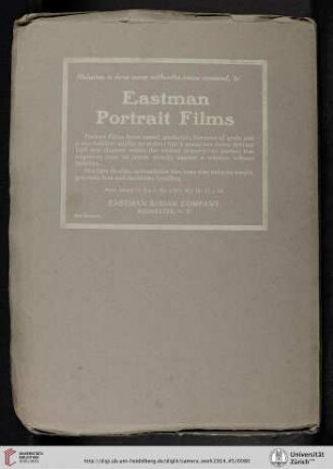 Eastman Kodak Company [Eastman Portrait Films, back cover verso]