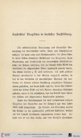 Sophokles' Tragödien in deutscher Nachbildung