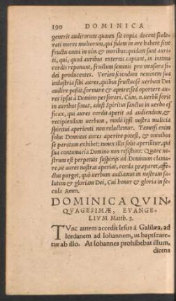 Dominica Quinquagesimae ...