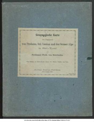 Geognostische Karte der Umgegend von Predazzo, St. Cassian und der Seisser Alpe in Süd-Tyrol