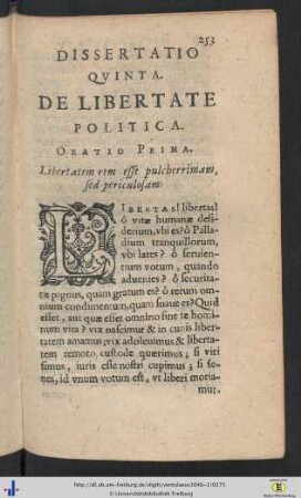 Dissertatio V. De Libertate Politica.