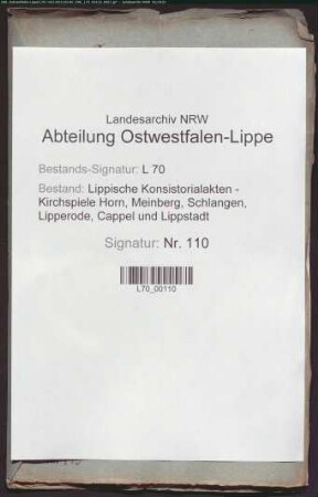 Schule zu Veldrom: Besetzung der Schulmeisterstelle zu Veldrom [siehe auch Nr. 100 / Schule zu Bellenberg]