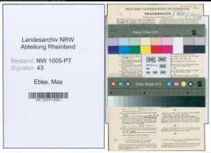 Entnazifizierung Max Ebke , geb. 17.06.1893 (Postbetriebswart)