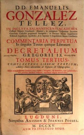 Commentaria perpetua in singulos textus quinque librorum decretalium Gregorii IX., 3