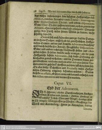 Caput VI. Eyd der Advocaten