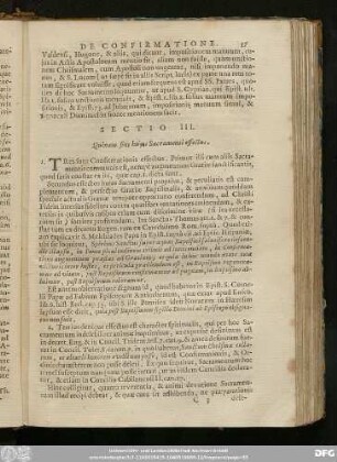 Sectio III. Quinam sint huius Sacramenti effectus.