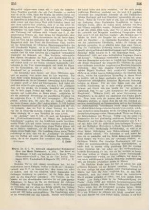 355-357 [Rezension] Weiss, Bernhard, Der Brief an die Römer