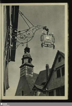 44 Waiblingen, Württemberg. Wirtshausschild „Zur Sonne“. Anfang des 19. Jahrhunderts