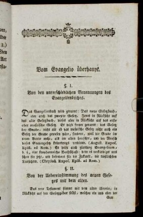 Vom Evangelio überhaupt