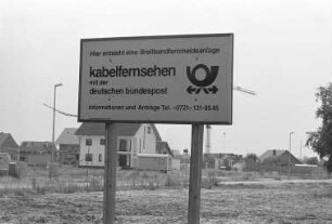 Verkabelung von Neubaugebieten für Kabelfernsehen und Bildschirmtext (Breitband-Kommunikation) durch das Fernmeldeamt Karlsruhe