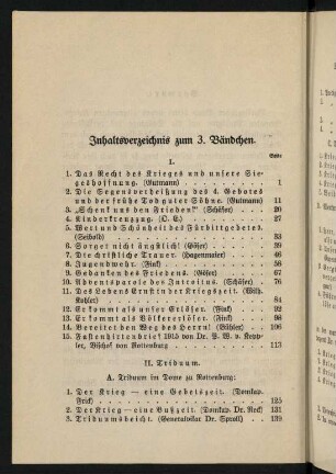 VI-VII, Inhaltsverzeichnis