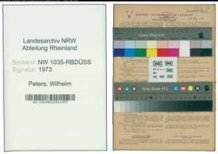 Entnazifizierung Wilhelm Peters , geb. 27.01.1903 (Schlosser)