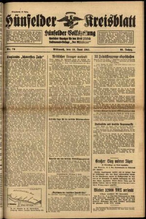 Ausgabe vom Mittwoch, den 18. Juni 1941.