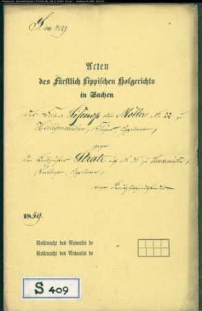 Sisenop oder Möller in Heiligenkirchen gegen Leibzüchter Strate Nr. 35 zu Harkemissen - Brautschatz