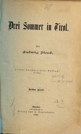 Drei Sommer in Tirol, 1