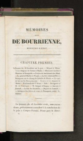 Mémoires de M. de Bourrienne, Ministre d'État