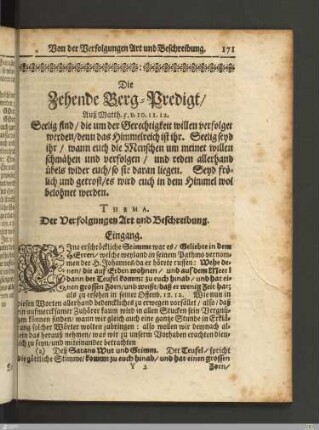 Die Zehende Berg-Predigt.