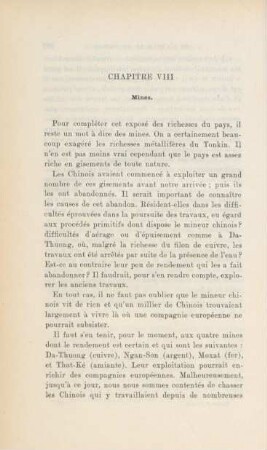 Chapitre VIII. Mines