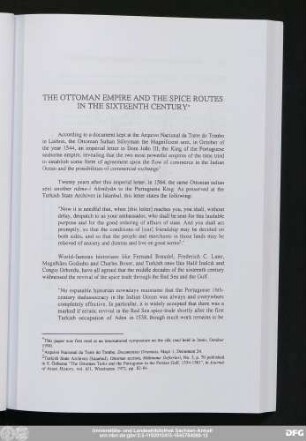 The Ottoman Empire And The Spice Routes In The Sixteenth Century
