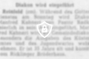 Diakon wird eingeführt