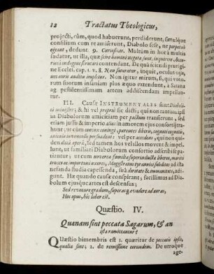 Quæstio IV. Quænam sint peccata Sagarum, & an ista ramittantur?