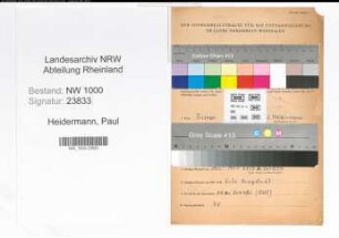 Entnazifizierung Paul Heidermann, geb. 05.03.1903 (Friseur)